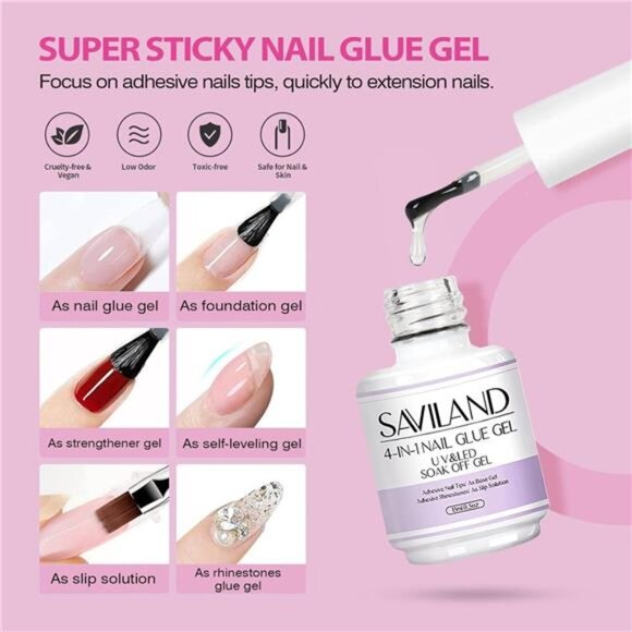 Almond Gel Nail Kit - Nail Drill with U V Lamp for Nails 500PCS Almond Nail Tips - Picture 6 of 7